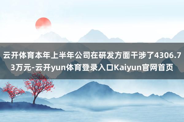云开体育本年上半年公司在研发方面干涉了4306.73万元-云开yun体育登录入口Kaiyun官网首页