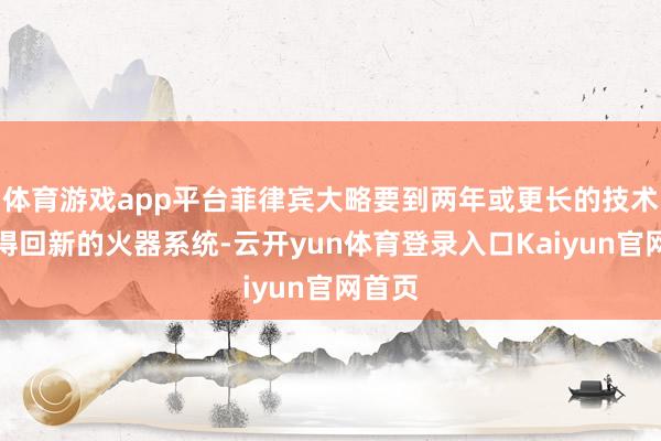体育游戏app平台菲律宾大略要到两年或更长的技术才略得回新的火器系统-云开yun体育登录入口Kaiyun官网首页