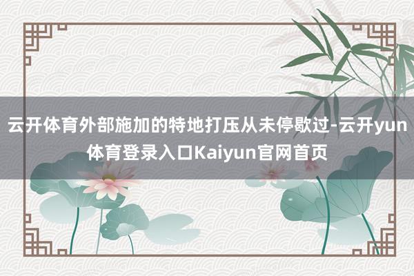 云开体育外部施加的特地打压从未停歇过-云开yun体育登录入口Kaiyun官网首页