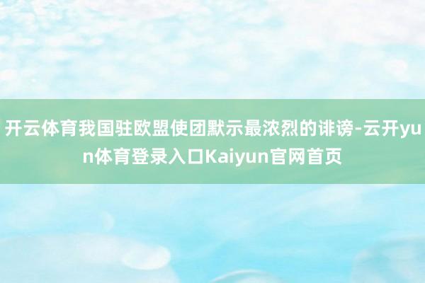 开云体育我国驻欧盟使团默示最浓烈的诽谤-云开yun体育登录入口Kaiyun官网首页